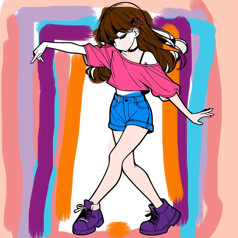 realistic girl danceing