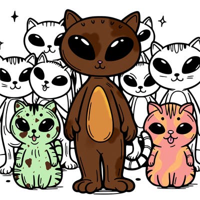 a group of alien cats