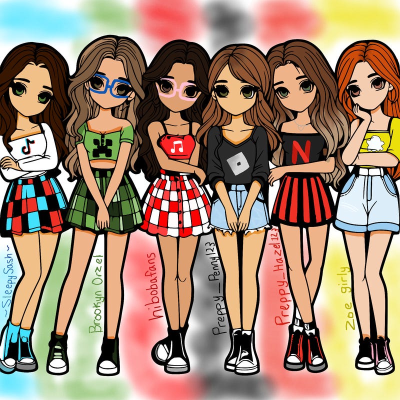 a group of girls realistic