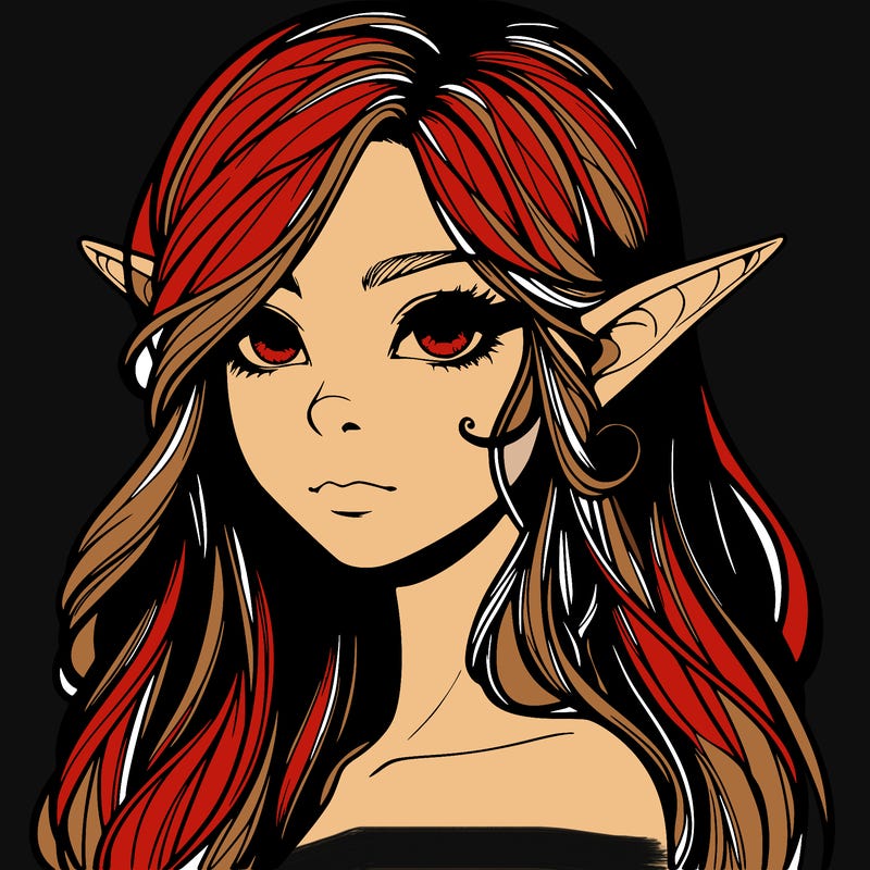 elf girl realistic dark fantasy