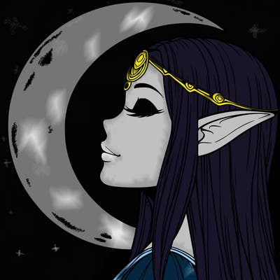 a realistic moon elf