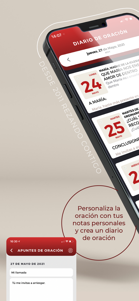 Rezandovoy - Interface of Rezandovoy app featuring a prayer diary and personalized notes