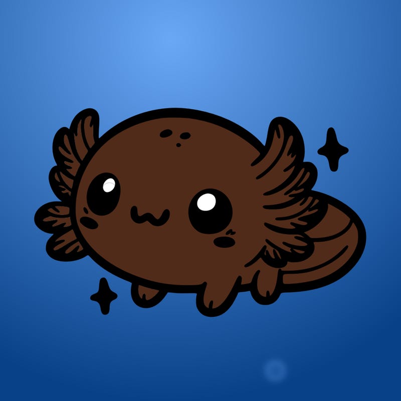 cute easy baby axolotl