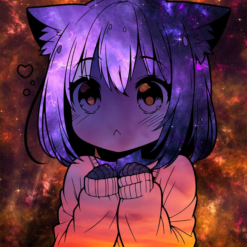 shy anime catgirl