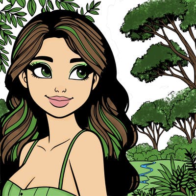 woman in realistic nature