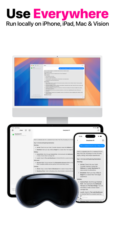 OfflineLLM: Private AI Chat - OfflineLLM app running locally on iPhone iPad Mac and Vision Pro