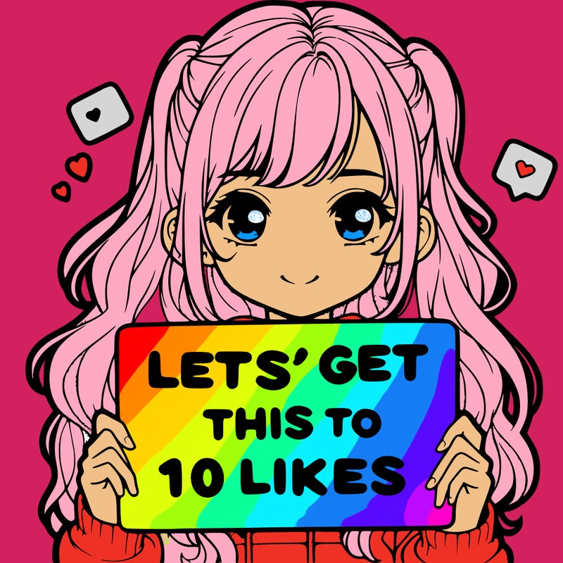 girl holding up sign that says let’s get this to 10 likes realistic