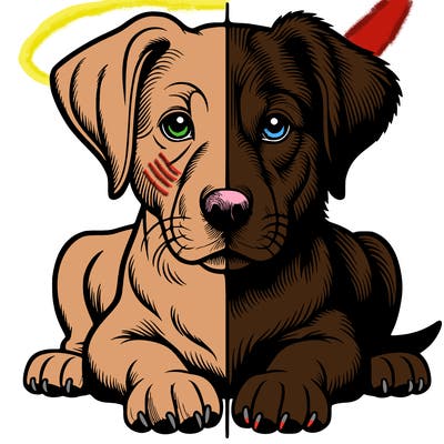 realistic dog split picture