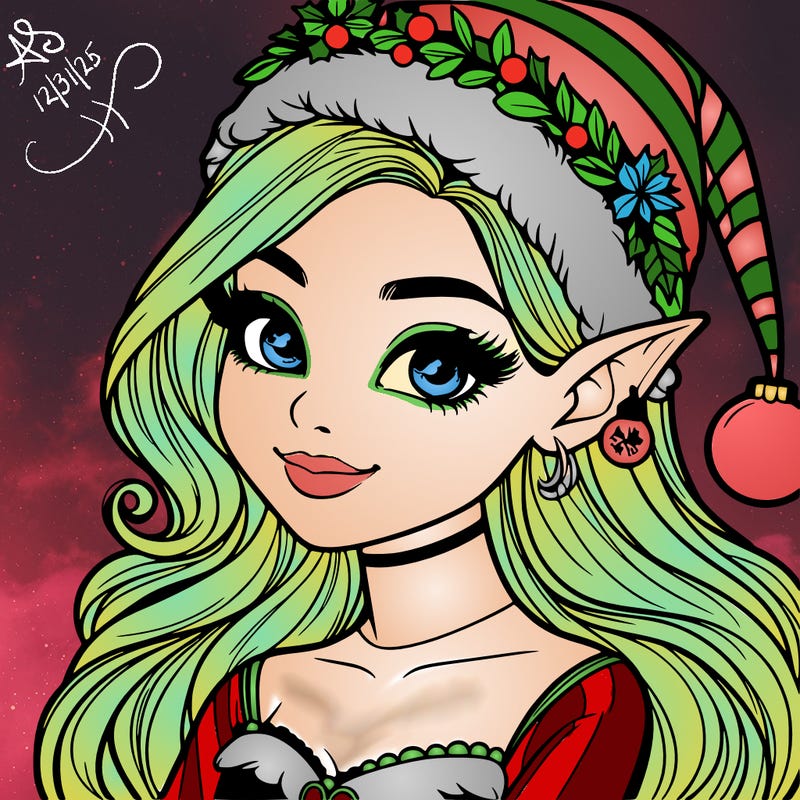 christmas girl elf realistic