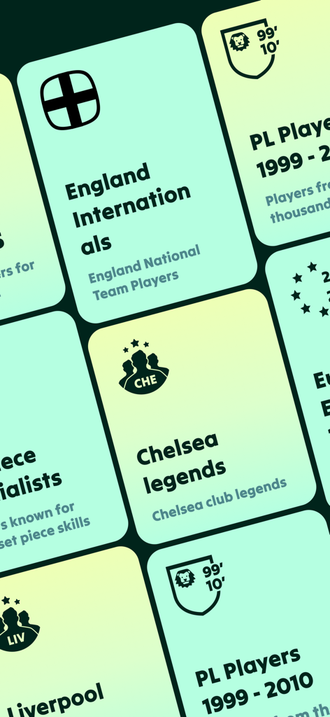 On Yer Head: Football Trivia - A selection of football trivia categories including England Internationals and Chelsea Legends