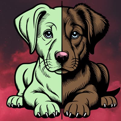 realistic dog split picture