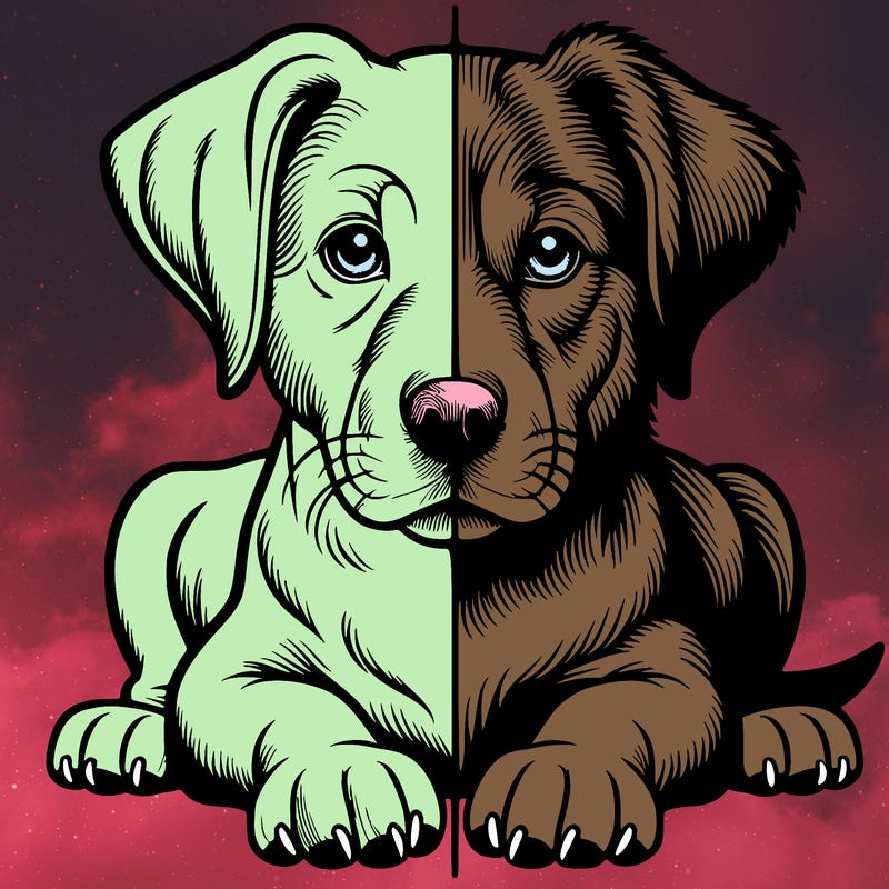 realistic dog split picture