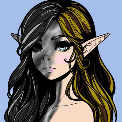 elf girl realistic dark fantasy