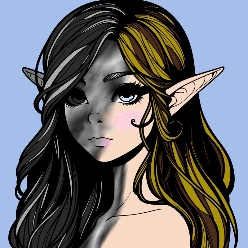 elf girl realistic dark fantasy
