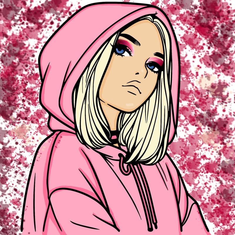a realistic girl in a hoodie
