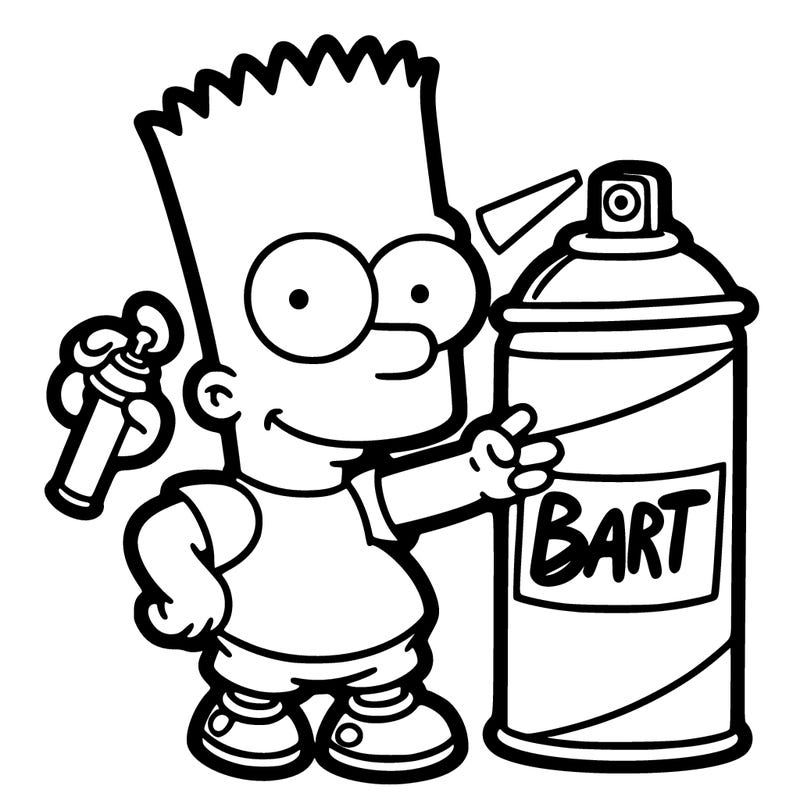 bart with spray can
