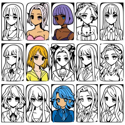 girls that look diffrent anime