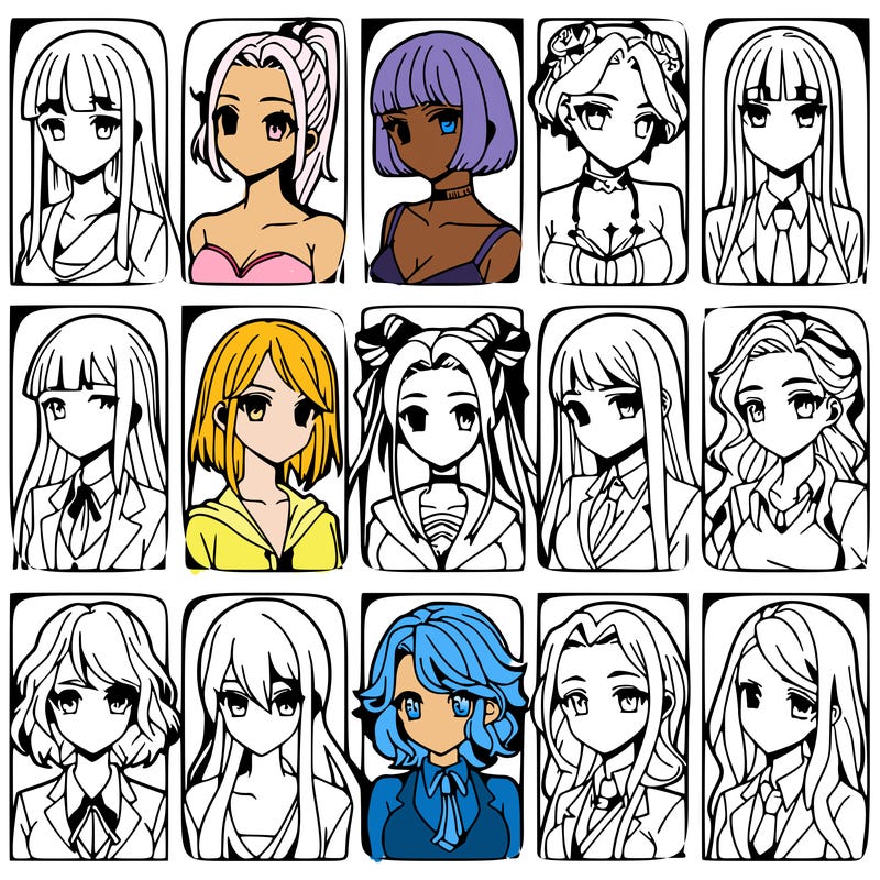 girls that look diffrent anime