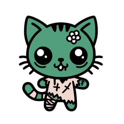 cute cat zombie