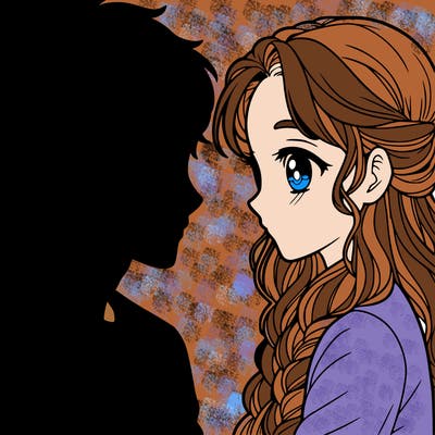 a girl looking into a guy's eyes inlove