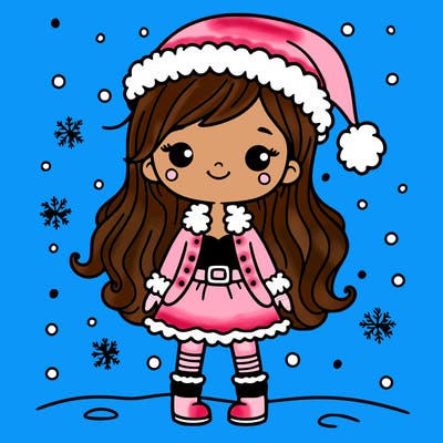 girl in christmas clothes