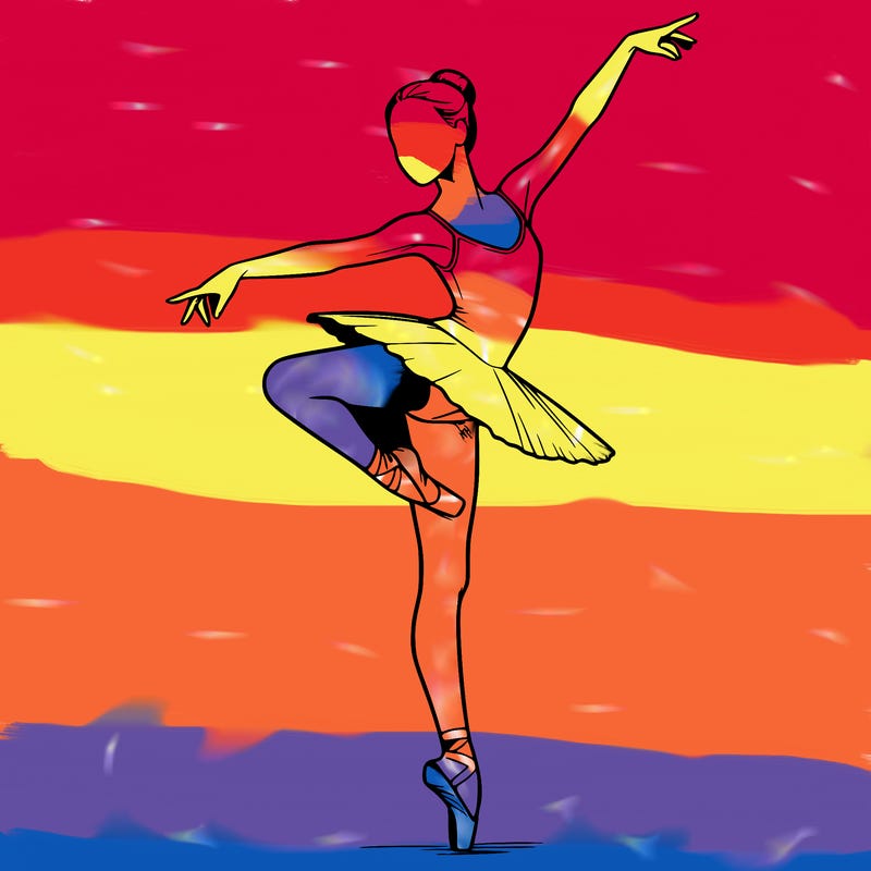 realistic person doing ballet