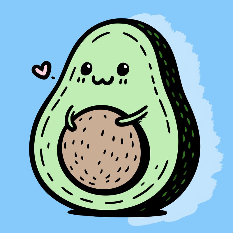 an avocado hugging an avocado