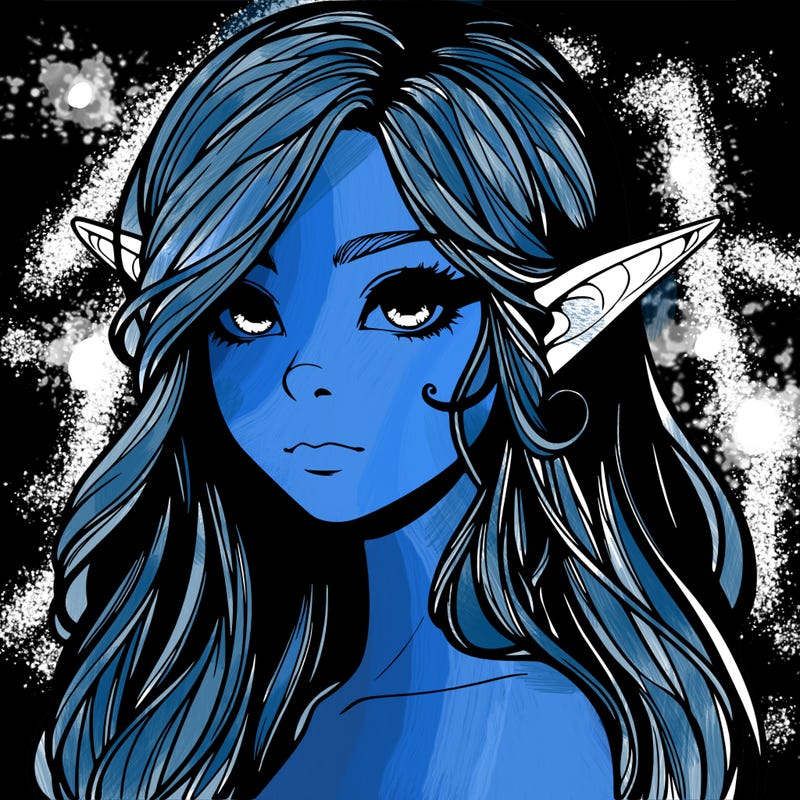 elf girl realistic dark fantasy