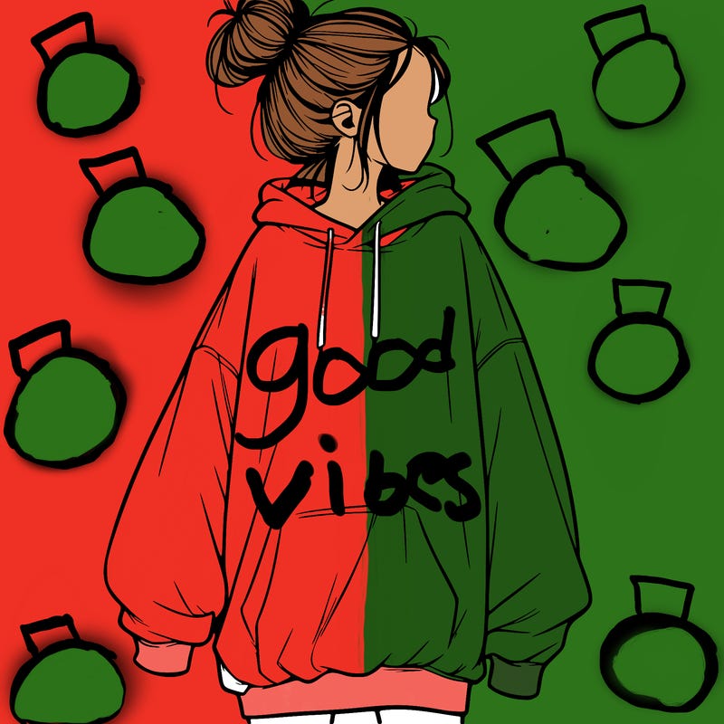realistic girl with a oversized sweatshirt on and a bun