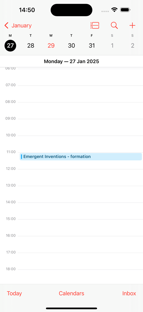 Calendar Importer - Daily schedule on an iPhone showing an event imported using the Calendar Importer app