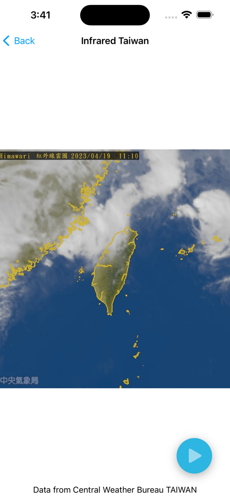 Weather Satellite Live Taiwan - Mapa meteorológico satelital infrarrojo de Taiwán de la Oficina Meteorológica Central