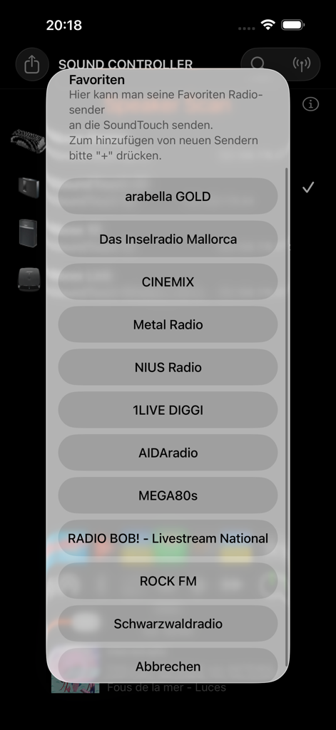 Companion for Bose SoundTouch - List of favorite radio stations in the Bose SoundTouch companion app