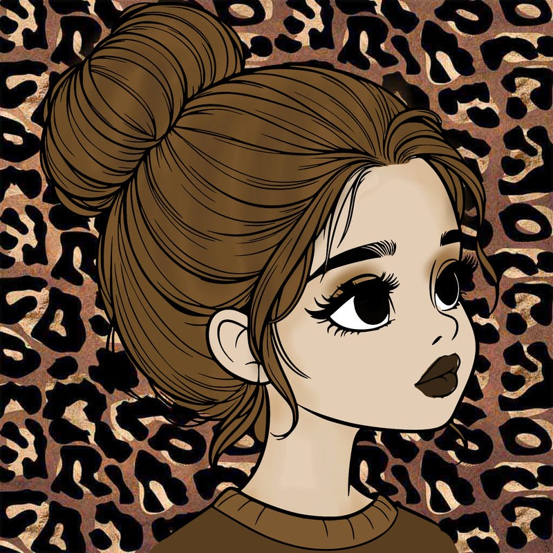 realistic girl with bun