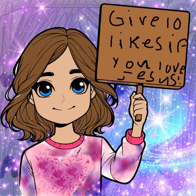realistic girl holding up a sign