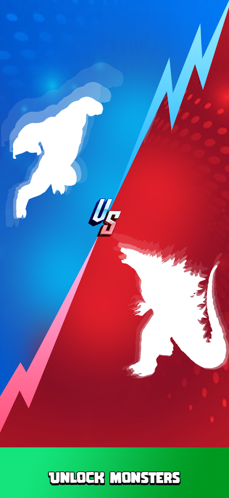 Fire Arena - King of Monsters - Two monster silhouettes in a versus battle screen from Fire Arena game