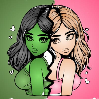 realistic girl split