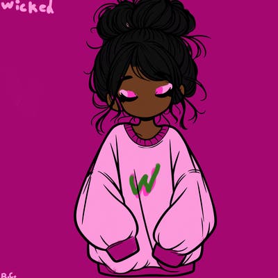 girl with baggy sweatshirt and messy bun