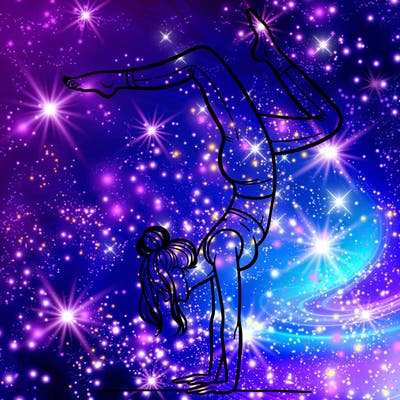 a woman doing a handstand