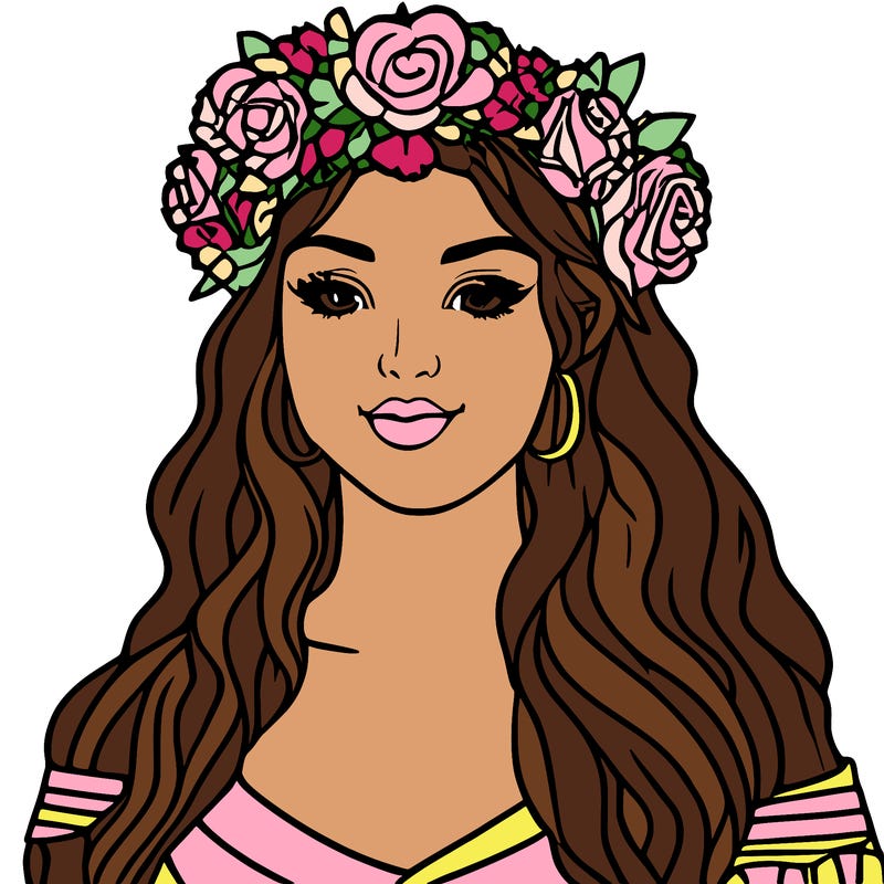 girl with flowers crown