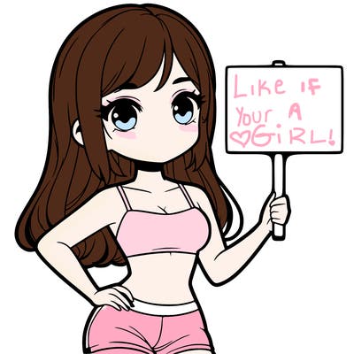 girl in a cute crop top holding a blank sign