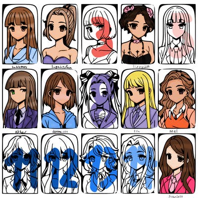 girls that look diffrent anime