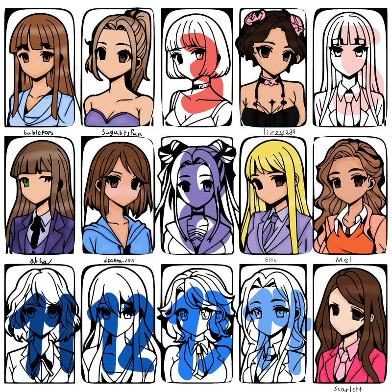 girls that look diffrent anime