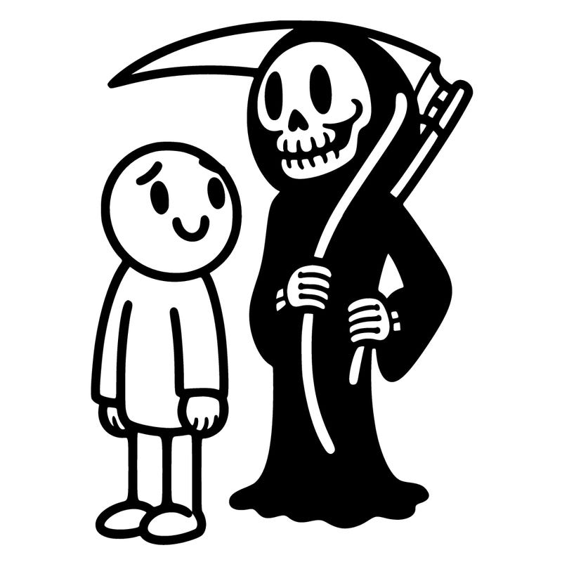 death and the unfortunate man who smiles