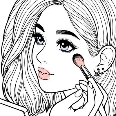 a realistic girl doing her makeup