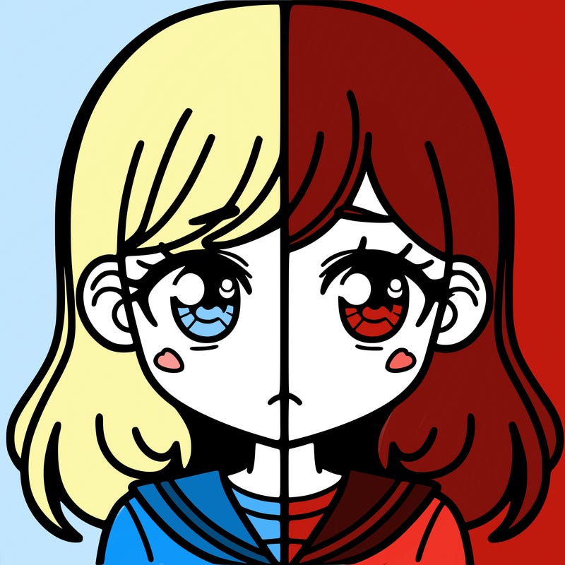 a split of a girl