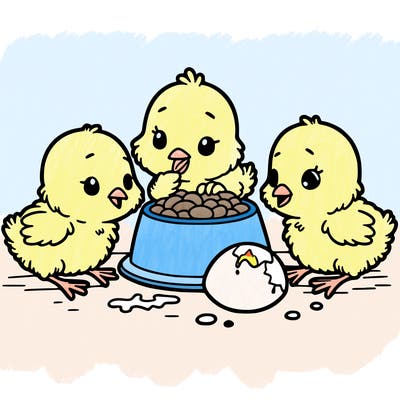 chicks eating