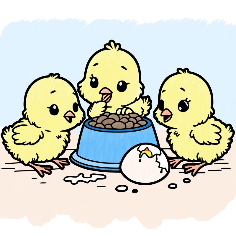 chicks eating