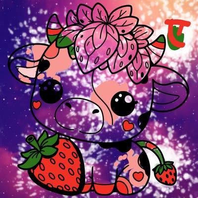cute strawberry cow