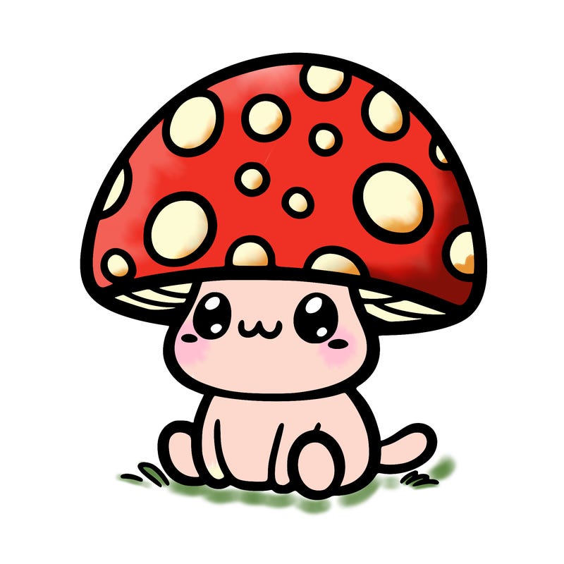 mushroom cat chibi