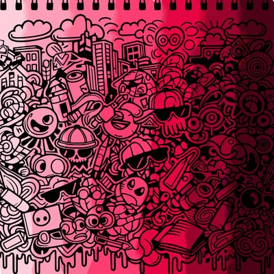 full page of doodle graffiti art